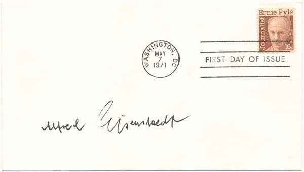 Item #25521 Signed First Day Cover. Alfred EISENSTAEDT.
