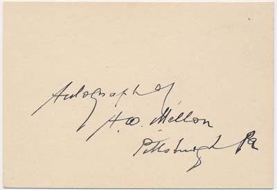 Item #25571 Signature. Andrew W. MELLON.