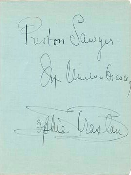 Item #25623 Inscription and Signature. Sophie BRASLAU