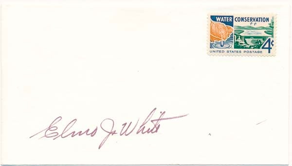 Item #25763 Signed Postal Cover / Autograph Note Signed. Elmo J. WHITE.