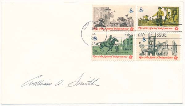 Item #25857 Signed First Day Cover. William A. SMITH.