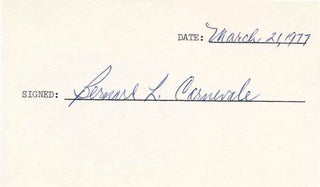 Item #26067 Signature. Bernard L. "Ben" CARNEVALE