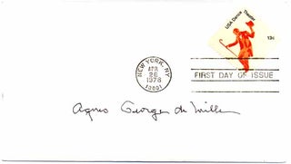 Item #26356 Signed First Day Cover. Agnes George De MILLE