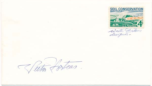 Item #26444 Signed Postal Cover. Walter HORTENS.