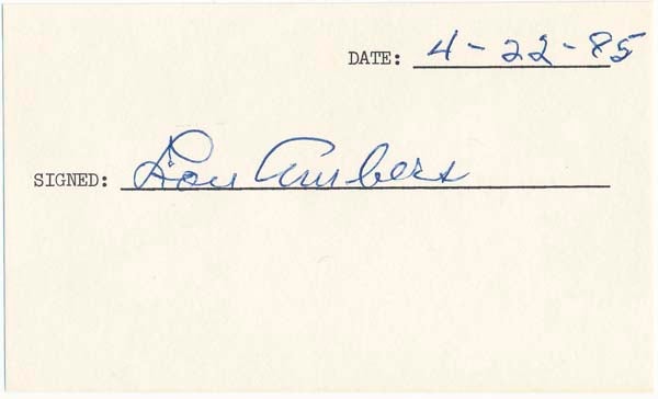 Item #26515 Signature. Lou AMBERS.