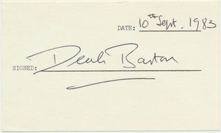Item #26599 Signature. Derek BARTON