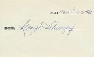 Item #26690 Signature. George STUMPF