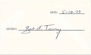 Item #26691 Signature. Zeb A. TERRY