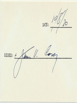 Item #26697 Signature. James V. CASEY