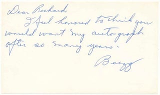 Item #26713 Autograph Note Signed. Frank "Buzz" BOLL