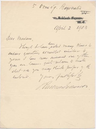 Item #26771 Autograph Note Signed. John Passmore EDWARDS