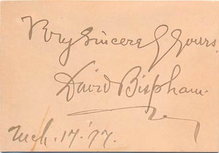 Item #26850 Signature and Inscription. David BISPHAM