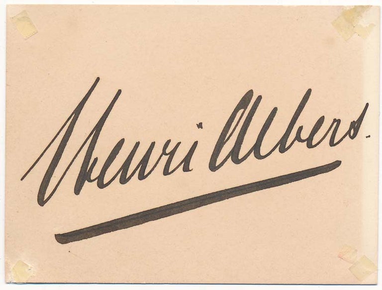 Item #26894 Signature. Henri ALBERS.