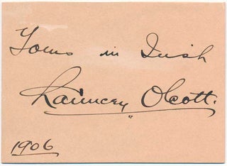 Item #26927 Signature and Inscription. Chauncey OLCOTT