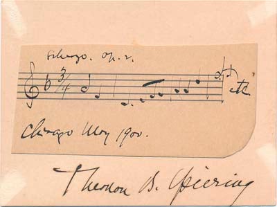 Item #26948 Autograph Musical Quotation Signed. Thomas B. SPIERING.