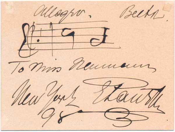 Item #26953 Autograph Musical Quotation Signed. Emil PAUR.