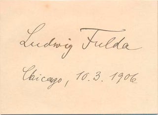 Item #27017 Signature. Ludwig FULDA