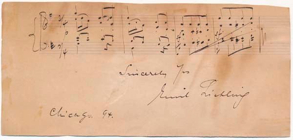 Item #27018 Autograph Musical Quotation Signed. Emil LIEBLING.
