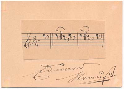 Item #27019 Autograph Musical Quotation Signed. Eduard STRAUSS.