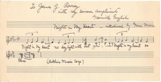 Item #27442 Autograph Musical Quotation Signed. Granville ENGLISH