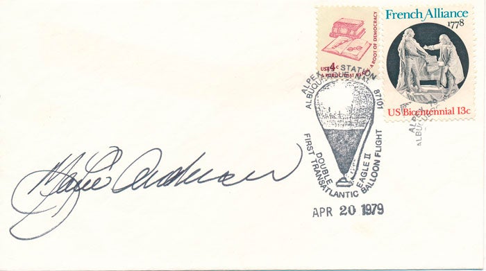 Item #27480 Signed Commemorative Postal Cover. "Maxie" ANDERSON.