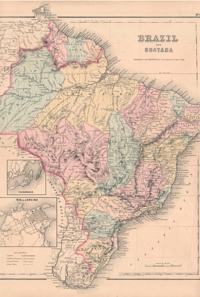 Item #28012 Brazil and Guayana. GUAYANA -- Map BRAZIL.
