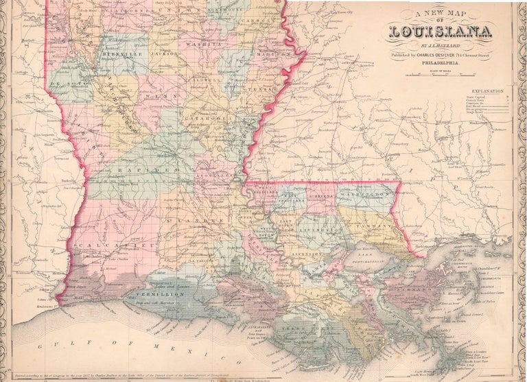 Item #28024 A New Map of Louisiana. LOUISIANA -- Map.