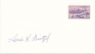 Item #28155 Signed Postal Cover. Louis H. DIETZEL, ca. 1896-?
