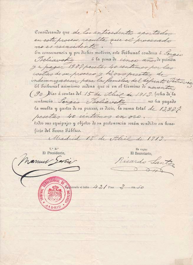 Item #28323 Document Signed. Manuel Garcia PRIETO.