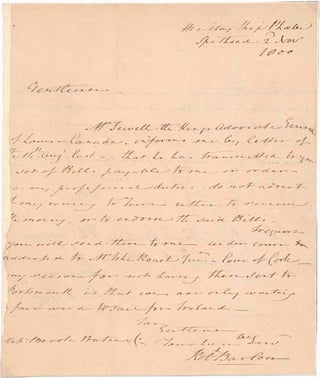 Item #28366 Autograph Letter Signed. Robert BARLOW