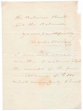 Item #28554 Autograph Letter Signed. Charles BARRY