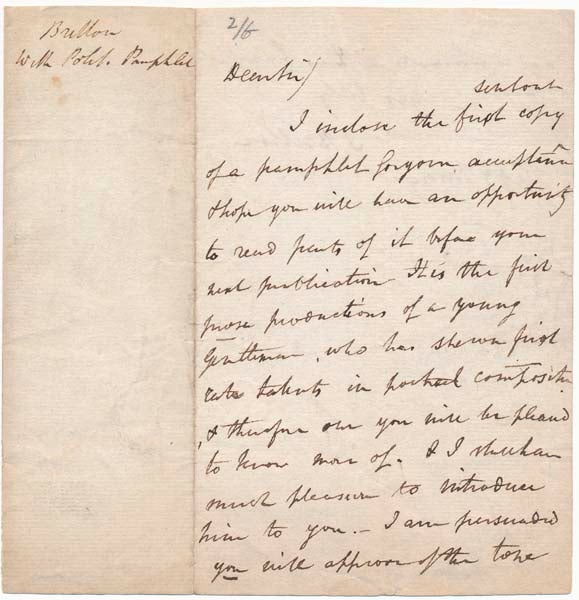 BRITTON, John (1771-1857) - Autograph Letter Signed