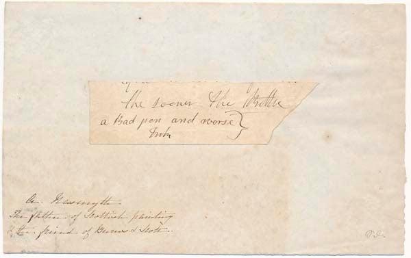 NASMYTH, Alexander (1758-1840) - Autograph Fragment (Unsigned)