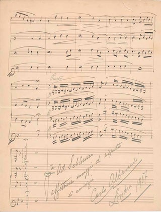Item #28658 Autograph Musical Quotation Signed. Carlo ALBANESI