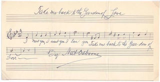 Item #28662 Autograph Musical Quotation Signed. Nat OSBORNE