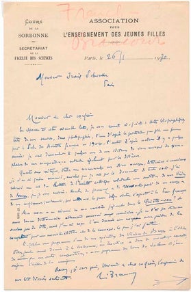Item #28678 Autograph Letter Signed. Rene BRANCOUR