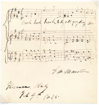 Autograph Musical Quotation Signed. G. W. MARSTON.