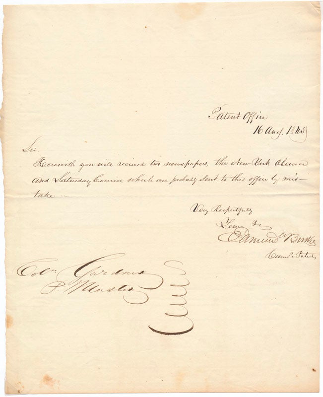 BURKE, Edmund (1809-82) - Note Signed
