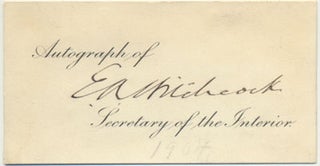 Item #28720 Signed Calling Card. Ethan Allen HITCHCOCK