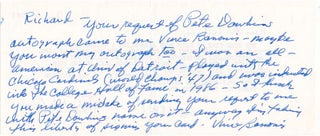Item #28812 Autograph Letter Signed / Signature. Vince BANONIS, 1921-?