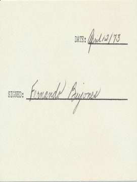 Item #28983 Signature. Fernando BUJONES