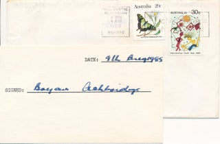 Item #29032 Signature. Bryan ASHBRIDGE