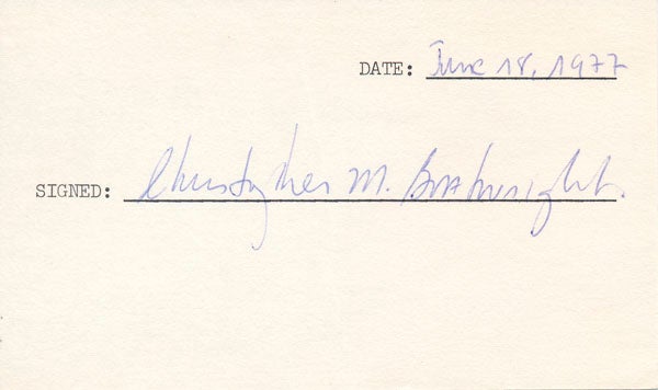 BOATWRIGHT, Christopher M. (1955-97) - Signature