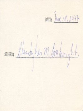 Item #29037 Signature. Christopher M. BOATWRIGHT