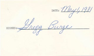 Item #29047 Signature. Gregg BURGE