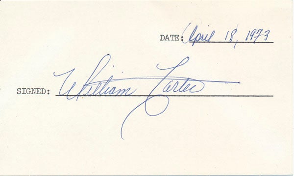 CARTER, William (1935-88) - Signature