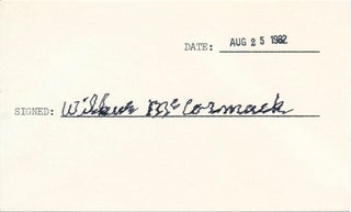 Item #29059 Signature. Wilbur McCORMACK