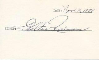 Item #29073 Signature. Walter RAINES