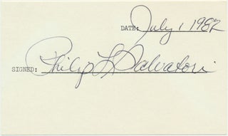 Item #29096 Signature. Philip L. SALVATORI, ?-1987