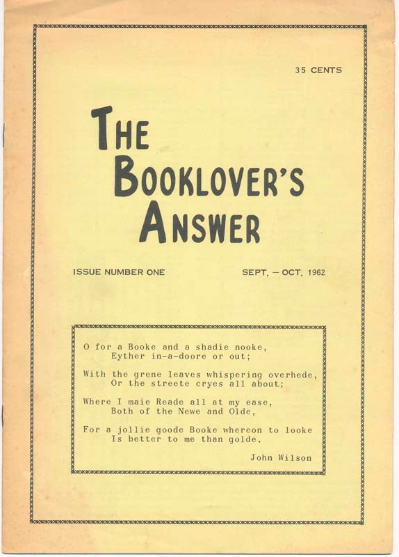Item #29135 The Booklover's Answer: Issues Number One through Thirteen. R. J. HUSSEY.